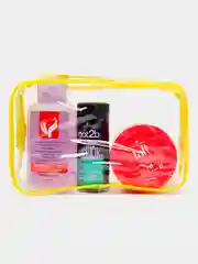 Желтый косметичка прозрачная, 3 размера