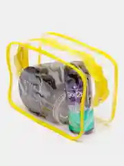 Желтый косметичка прозрачная, 3 размера