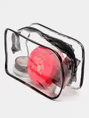 Желтый косметичка прозрачная, 3 размера
