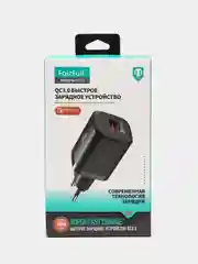 Черный зарядное устройство с быстрой зарядкой для iPhone iOS и Android, 18W