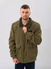 Зеленый куртка мужская с мехом демисезонная утепленная вельветовая на осенняя бомбер осень