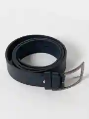 Темно-синий ремень классический мужской, из экокожи, 120 см