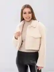 Кремовый куртка женская, укороченная