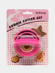 Фуксия формочки для печенья, с ручкой, 3 размера, 3 штуки