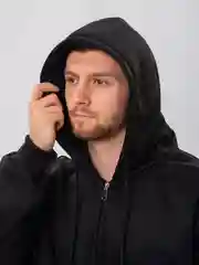 Черный худи мужское, толстовка женская оверсайз утепленная кофта на молнии зип худи осень теплая
