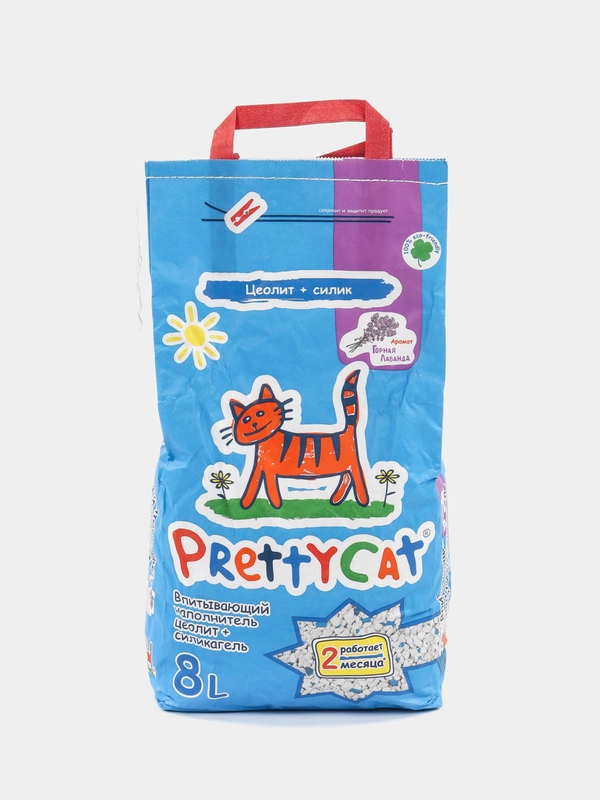 Наполнитель для кошачьего туалета PrettyCat Naturel, с ароматом лаванды, цеолитовый, 8 кг