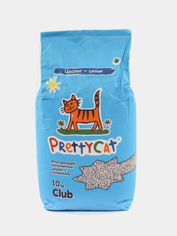 Цеолитовый впитывающий наполнитель для кошачьего туалета PrettyCat Naturel, 10 кг
