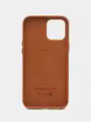 Коричневый кожаный чехол-накладка для iPhone 11, 12, 13, 14, 15 Mini, Plus, Pro, Pro Max с MagSafe