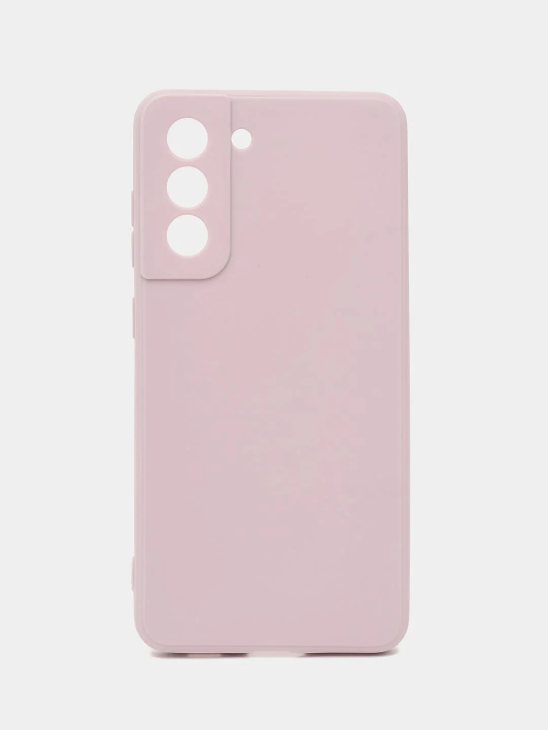Фиолетовый чехол для Samsung Galaxy S21 FE силиконовый  BROSCORP матовый / прозрачный с защитой камер