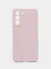 Фиолетовый чехол для Samsung Galaxy S21 FE силиконовый  BROSCORP матовый / прозрачный с защитой камер