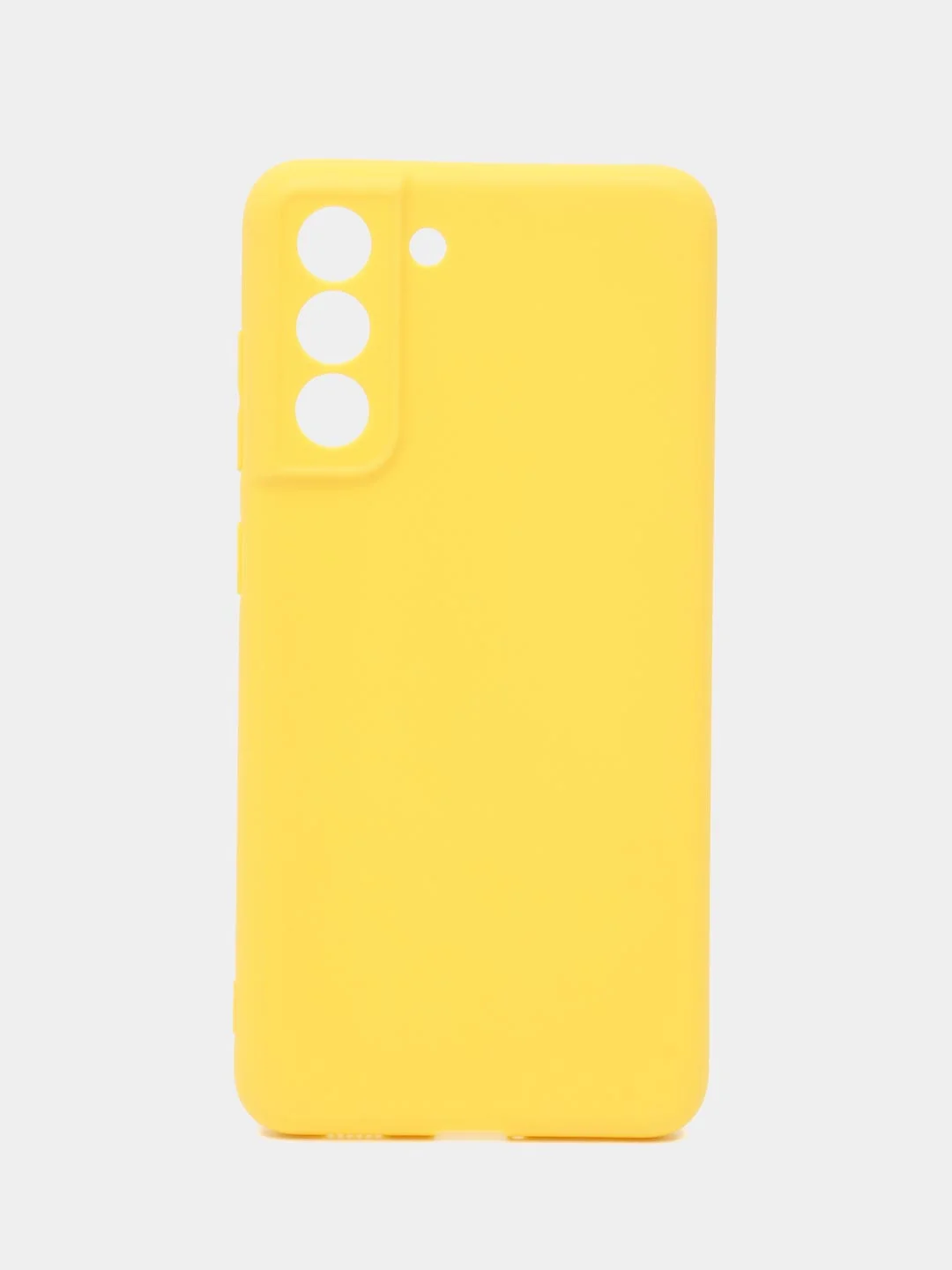 Желтый чехол для Samsung Galaxy S21 FE силиконовый  BROSCORP матовый / прозрачный с защитой камер