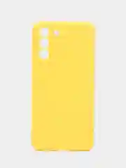 Желтый чехол для Samsung Galaxy S21 FE силиконовый  BROSCORP матовый / прозрачный с защитой камер