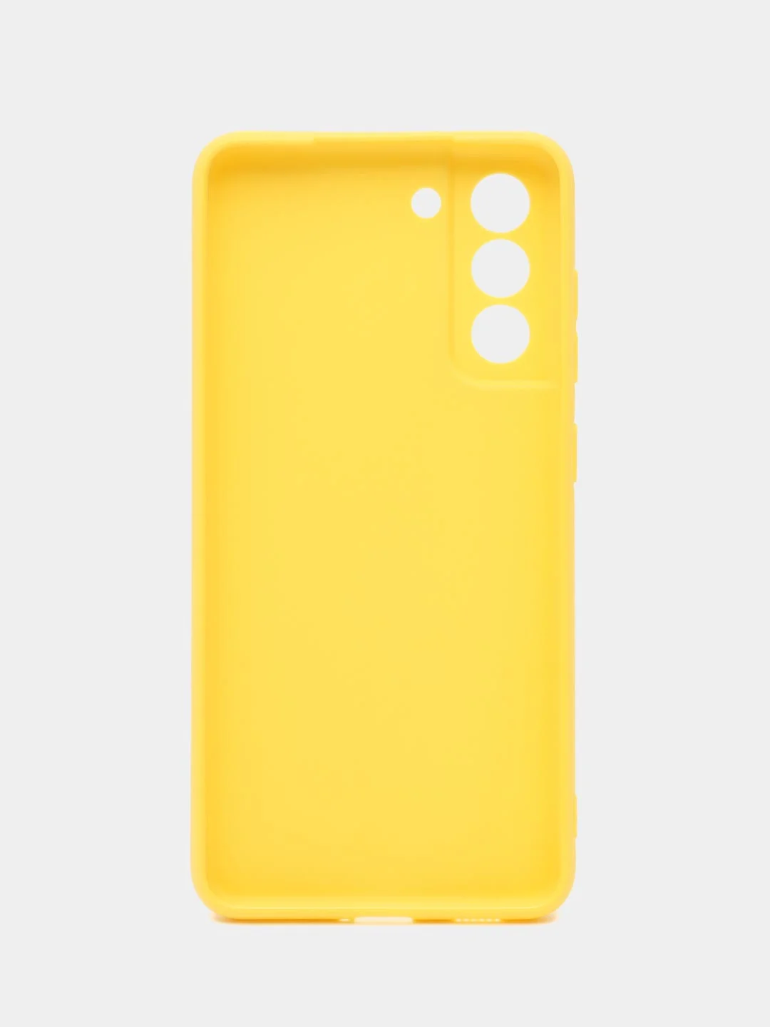 Желтый чехол для Samsung Galaxy S21 FE силиконовый  BROSCORP матовый / прозрачный с защитой камер