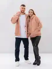 Коралловый худи мужское, толстовка женская оверсайз утепленная кофта на молнии зип худи осень теплая
