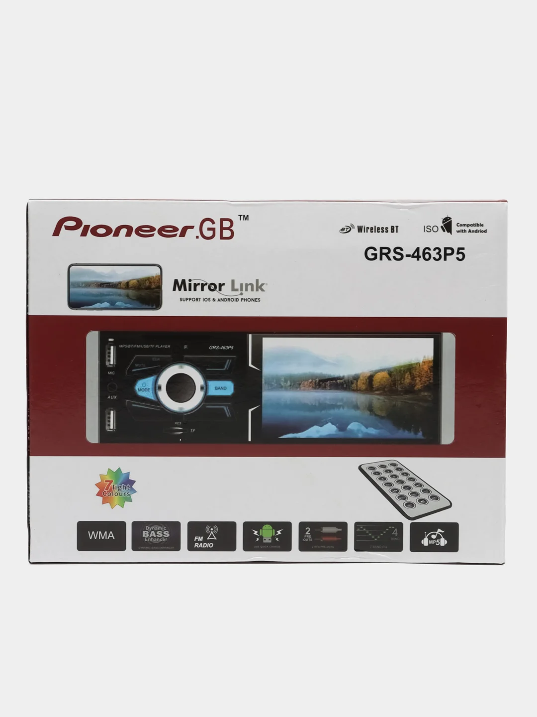 Магнитола GRS-463P5, 1 din, экран 4", Bluetooth