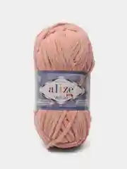 Пастельно-коралловый пряжа плюшевая Alize Velluto, 100% микрополиэстер, 100г, 68м, плюшевая, велюровая веллюто