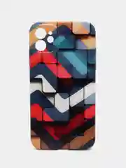Алый чехол на айфон 11, Абстракция, Линии, Грани, 6 принтов, чехол на iPhone 11