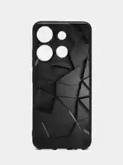 Тёмно-серый силиконовый чехол для Infinix SMART 7, с принтом, с рисунком, Инфиникс Смарт 7