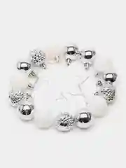 Белый елочные шары, елочные игрушки, новогодние украшения, новогодние шары в подарок 4 см, 15 шт