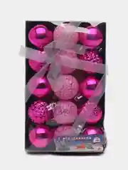 Розовый елочные шары, елочные игрушки, новогодние украшения, новогодние шары в подарок 4 см, 15 шт