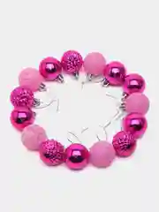 Розовый елочные шары, елочные игрушки, новогодние украшения, новогодние шары в подарок 4 см, 15 шт