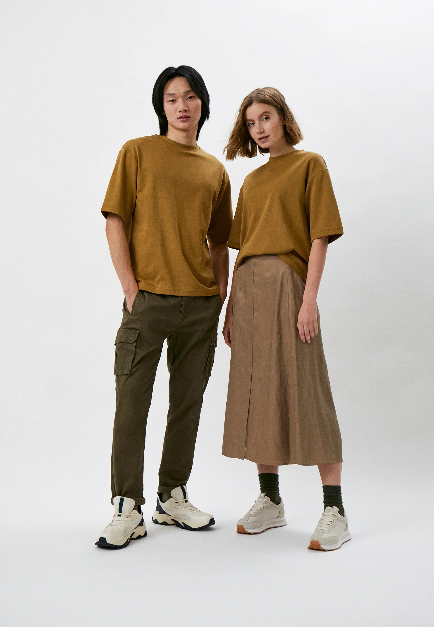 Коричневый футболка Uniqlo U AIRism с хлопком