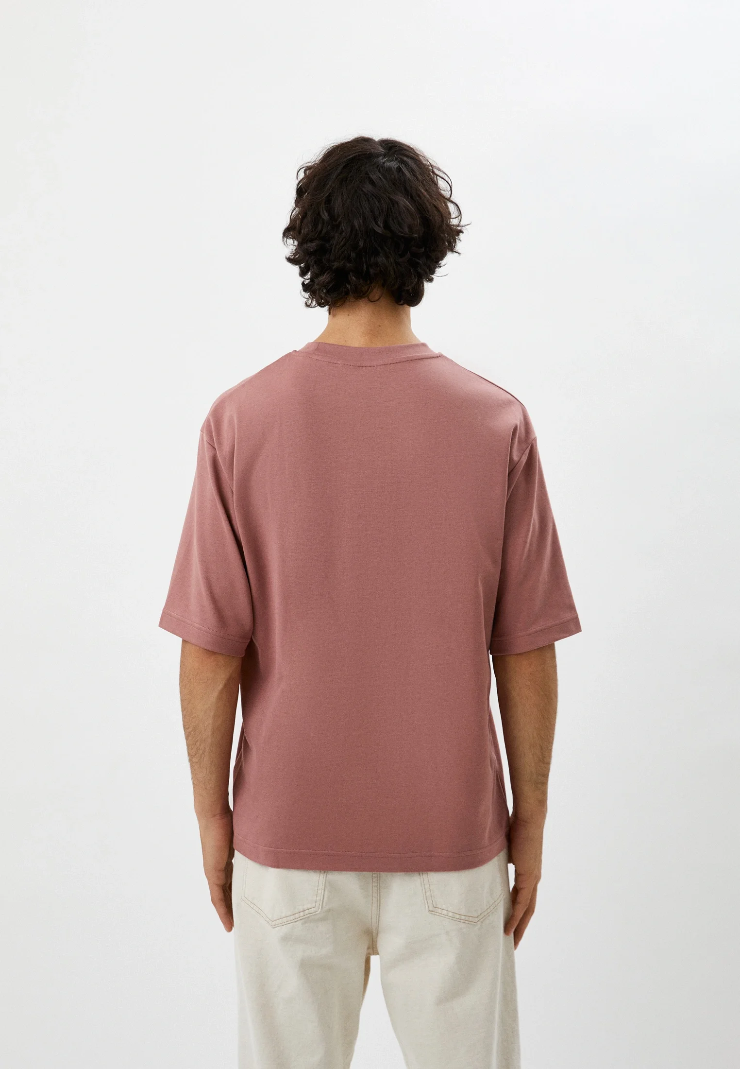 Тёмно-розовый футболка Uniqlo U AIRism с хлопком