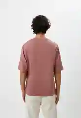 Тёмно-розовый футболка Uniqlo U AIRism с хлопком
