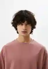 Тёмно-розовый футболка Uniqlo U AIRism с хлопком