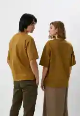 Коричневый футболка Uniqlo U AIRism с хлопком