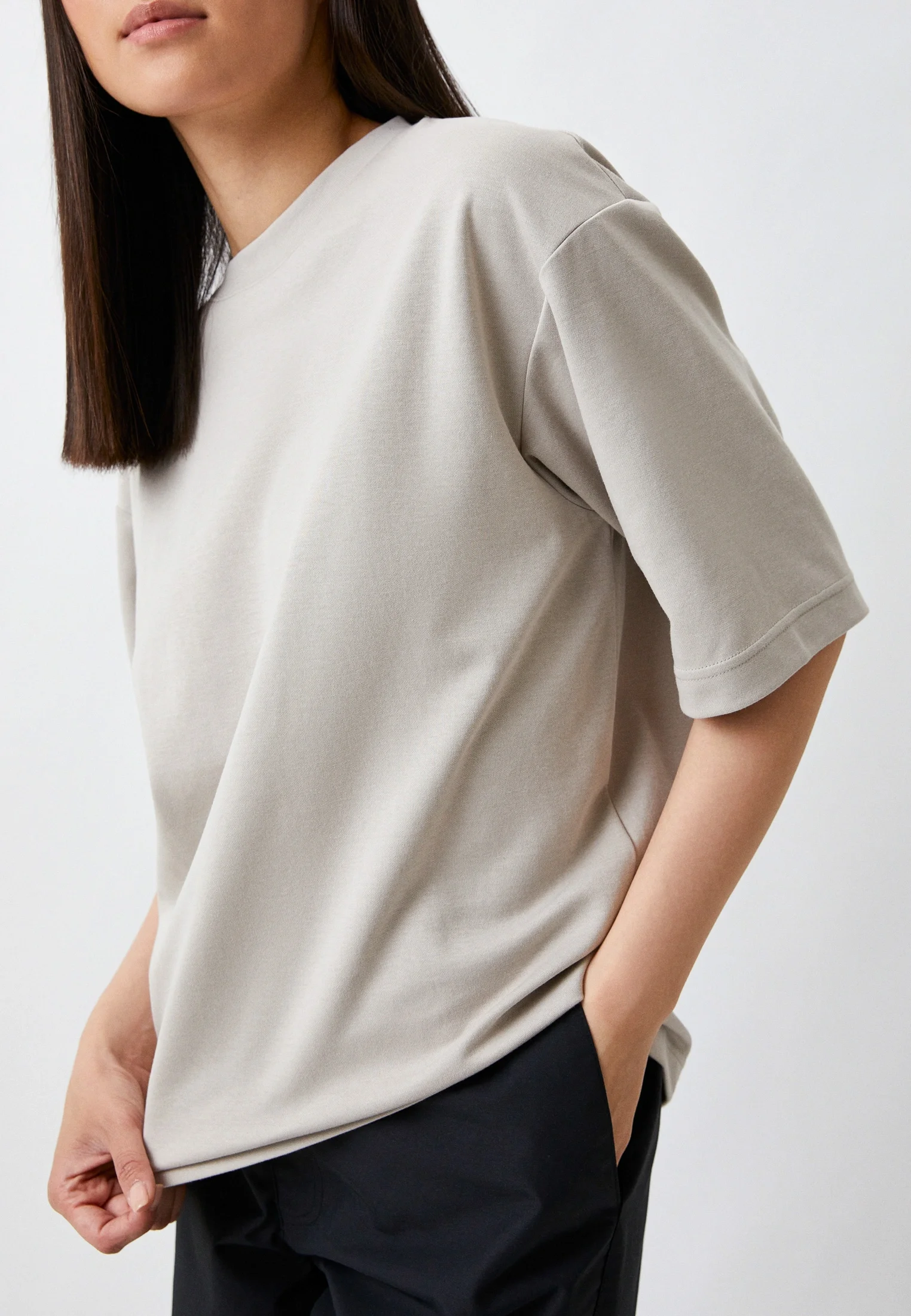 Серый футболка Uniqlo U AIRism с хлопком