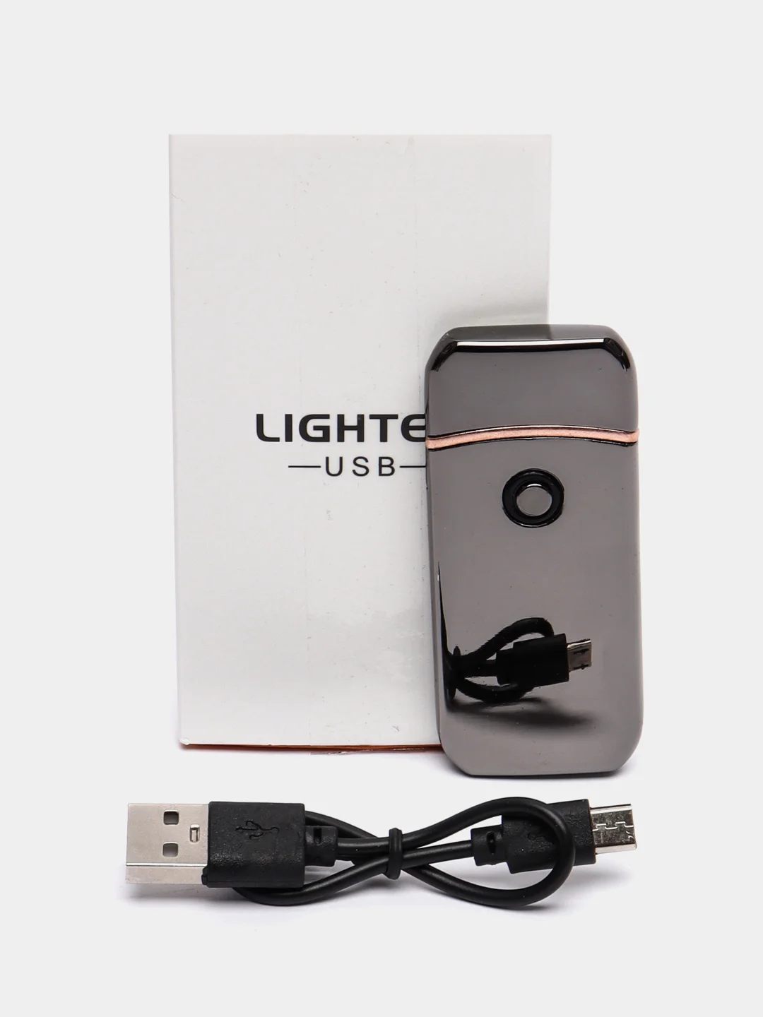 Тёмно-серый электронная USB зажигалка, с электронной спиралью