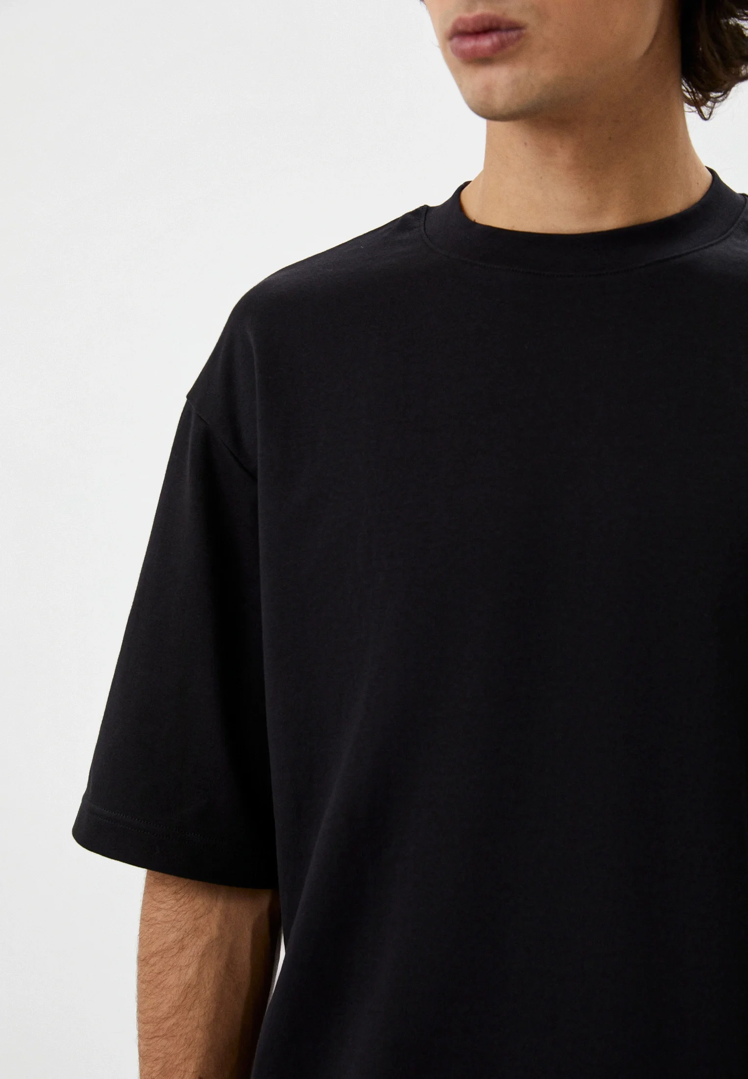 Черный футболка Uniqlo U AIRism с хлопком