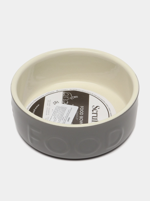 Миска для кошек и мелких пород собак SCRUFFS "Classic Food", серая, 13 х 13 х 5 см, 400 мл