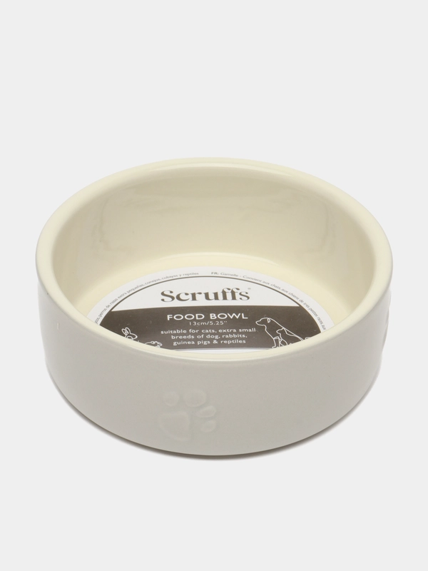 Миска для мелких пород собак и кошек Scruffs Icon Food, светло-серая, 13*13*5 см, 400 мл