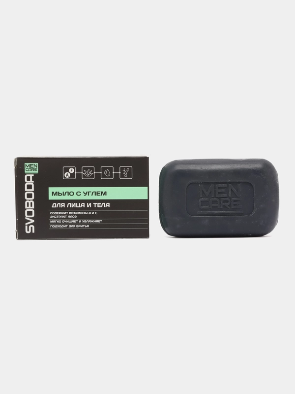 Туалетное мыло Svoboda Men Care, с углем, твердое, 100 г