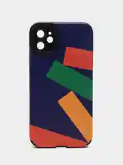Синий чехол на Айфон 11, ткань, мозаика, рельефный, узор, 4 принта, чехол на iPhone 11