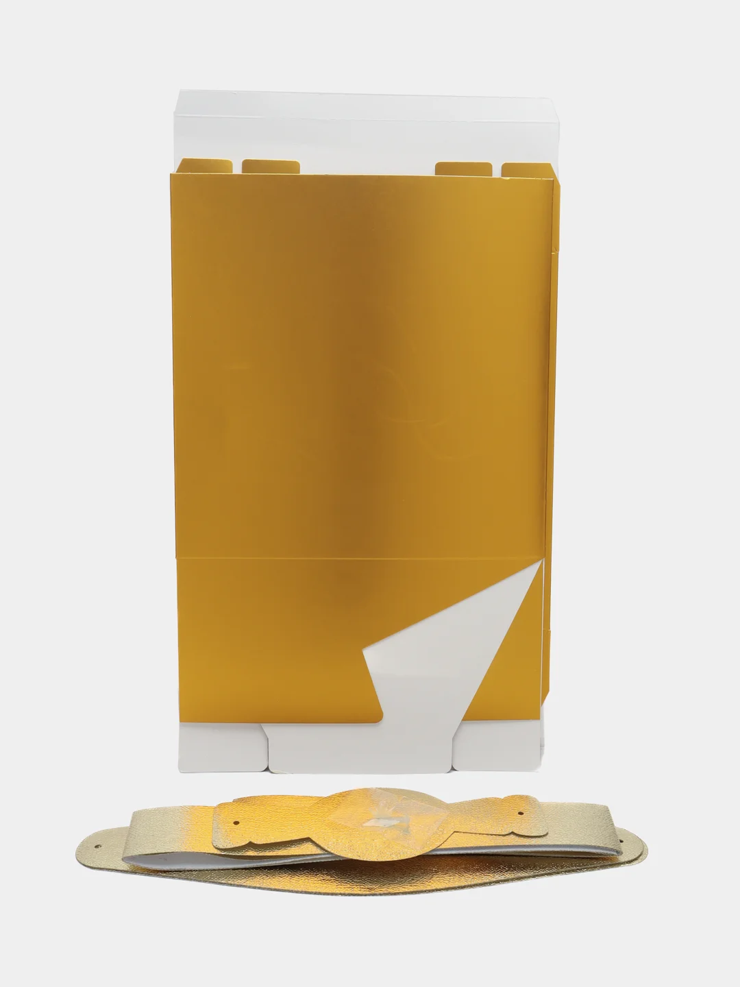 Золотой коробка складная, с бантом, 25 х 25 см, 201444230