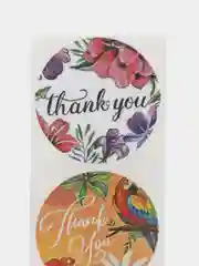 Рыжий набор наклеек с надписью "Thank you", "Спасибо"
