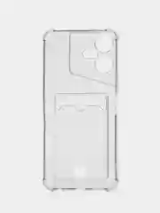 Черный чехол для Tecno Pova Neo 3 (Техно Пова Нео 3) прозрачный, с карманом для карты