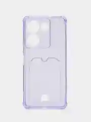 Лавандовый чехол для Tecno Camon 20 / 20 Pro, Техно Камон 20 Про, прозрачный, с карманом для карты