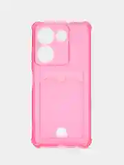 Фуксия чехол для Tecno Camon 20 / 20 Pro, Техно Камон 20 Про, прозрачный, с карманом для карты