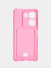 Фуксия чехол для Tecno Camon 20 / 20 Pro, Техно Камон 20 Про, прозрачный, с карманом для карты