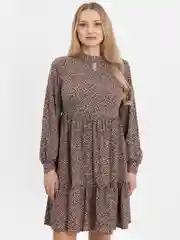 Коричневый платье женское, с длинным рукавом