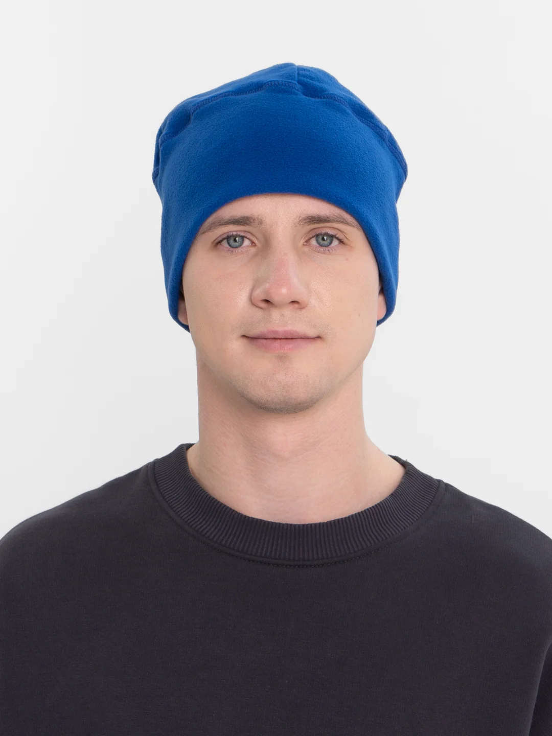 Синий шапка флисовая унисекс