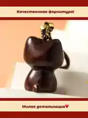 Сандаловый брелок  подвеска для ключей котенок