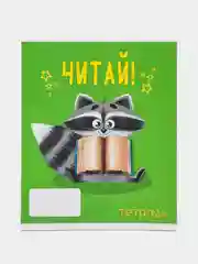 Лайм тетрадь 24 листа в линейку  "Советы енота", А5