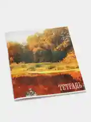 Бордовый тетрадь с природой "Времена года", 48 листов, в клетку
