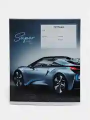 Синий тетрадь, линия ARTSPACE "Автомобили SUPER CARS", 12 листов