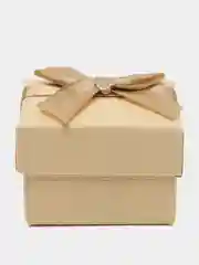 Горчичный коробка подарочная под серьги, кольцо, 5*5 см